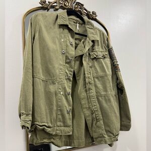 Free People Military Olive Green Jacket